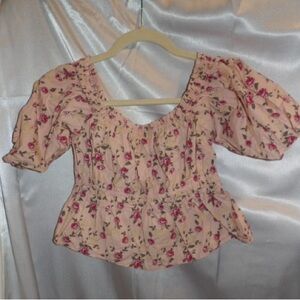 Chic Floral Puff Sleeve Blouse